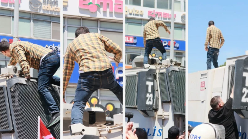 İzmirde TOMAya çıkan öğretmen tutuklandı